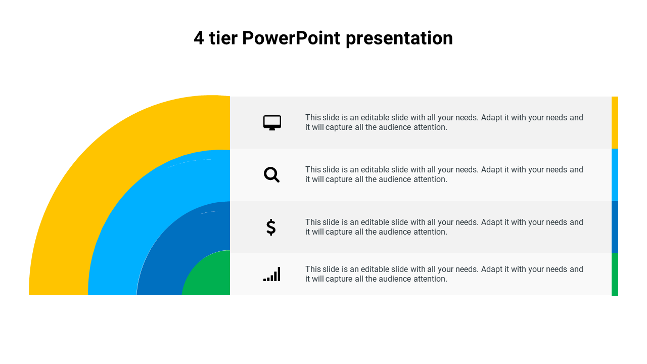 4 Tier PowerPoint Presentation Slide Template Designs
